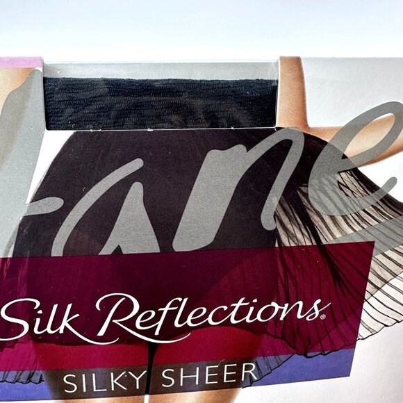 Hanes Silk Reflections Silky Sheer Non-Control Top Style Q00715 Jet Size EF - Picture 7 of 7